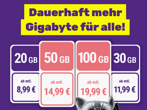 Zum Beitrag: SIMon mobile mit Verbesserung: Mehr Daten, 4 Tarife − und bis zu 150 Mbit/s. Download-Speed