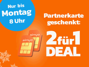 simyo 2-für-1-Aktion mit Partnerkarte