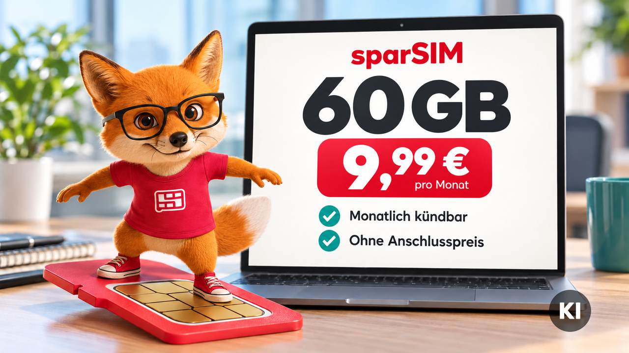 SparSIM: 60 GB Allnet-Flat monatlich kündbar (Flex) als Aktionstarif für 9,99 Euro