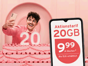 Zum Beitrag: Tchibo MOBIL Aktionstarif: 20 GB Allnet-Flat für 9,99 € (28 Tage) neu aufgelegt