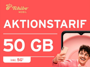 Zum Beitrag: Tchibo MOBIL Aktionstarif: 50 GB Allnet-Flat für 9,99 € (28 Tage) – vom 6.10.2025 bis 2.11.2025 neu verfügbar