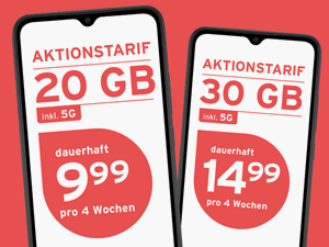 Zum Beitrag: Tchibo MOBIL Aktionstarife: 20 GB Allnet-Flat für 9,99 € oder 30 GB Allnet-Flat für 14,99 € (je 28 Tage)