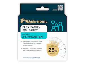 Tchibo MOBIL FLEX FAMILY Tarife mit 25% Rabatt