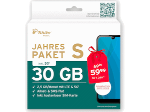 Zum Beitrag: Tchibo MOBIL Jahrespaket S bis 28.12.2025 für 59,99 € statt 69,99 €