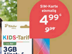 Zum Beitrag: Tchibo MOBIL Kids-Tarif: 5 GB Allnet-Flat für 6,99 € (28 Tage) als Handytarif für Kinder − SIM-Karte bis 5.10.2025 auf 4,99 € reduziert