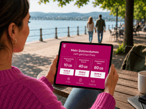 Magenta Datentarife Frau mit Tablet