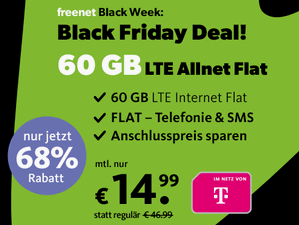 Telekom green LTE 60 GB als Black-Friday-Deal für 14,99 € im Monat