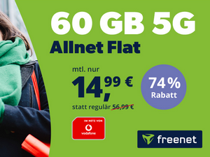 Vodafone green 5G 60 GB für 14,99 € im Monat