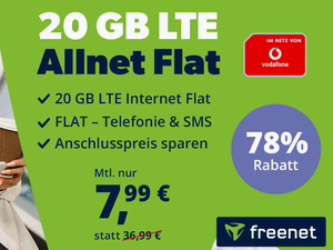 Vodafone green LTE 20 GB für 7,99 € (Aktion)