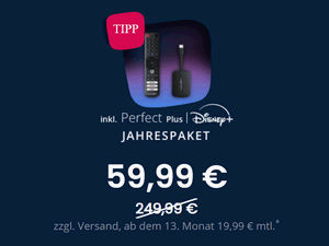 Zum Beitrag: Top-Deal: waipu.tv 4K TV-Stick zum Perfect Plus Jahrespaket mit Disney Plus für 64,98 € inkl. Versand (Ø 5,42 € mtl.)