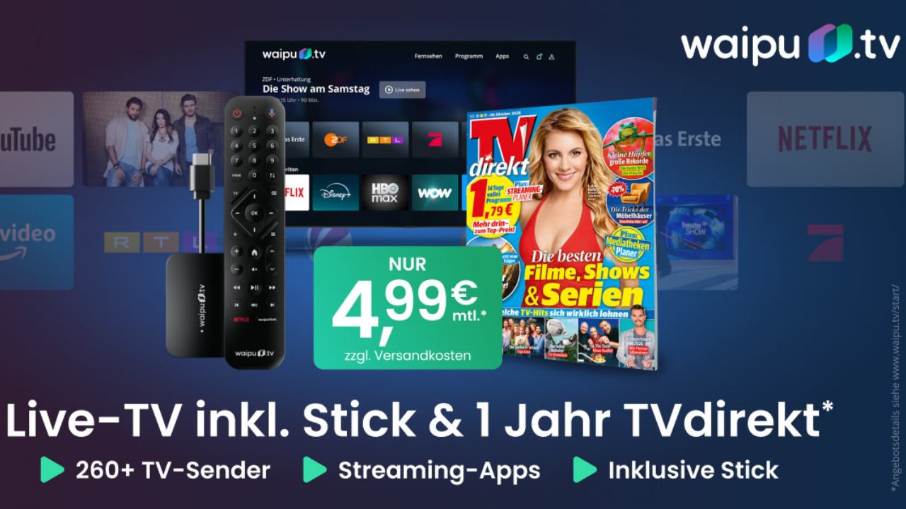 waipu.tv im Bundle mit TV direkt