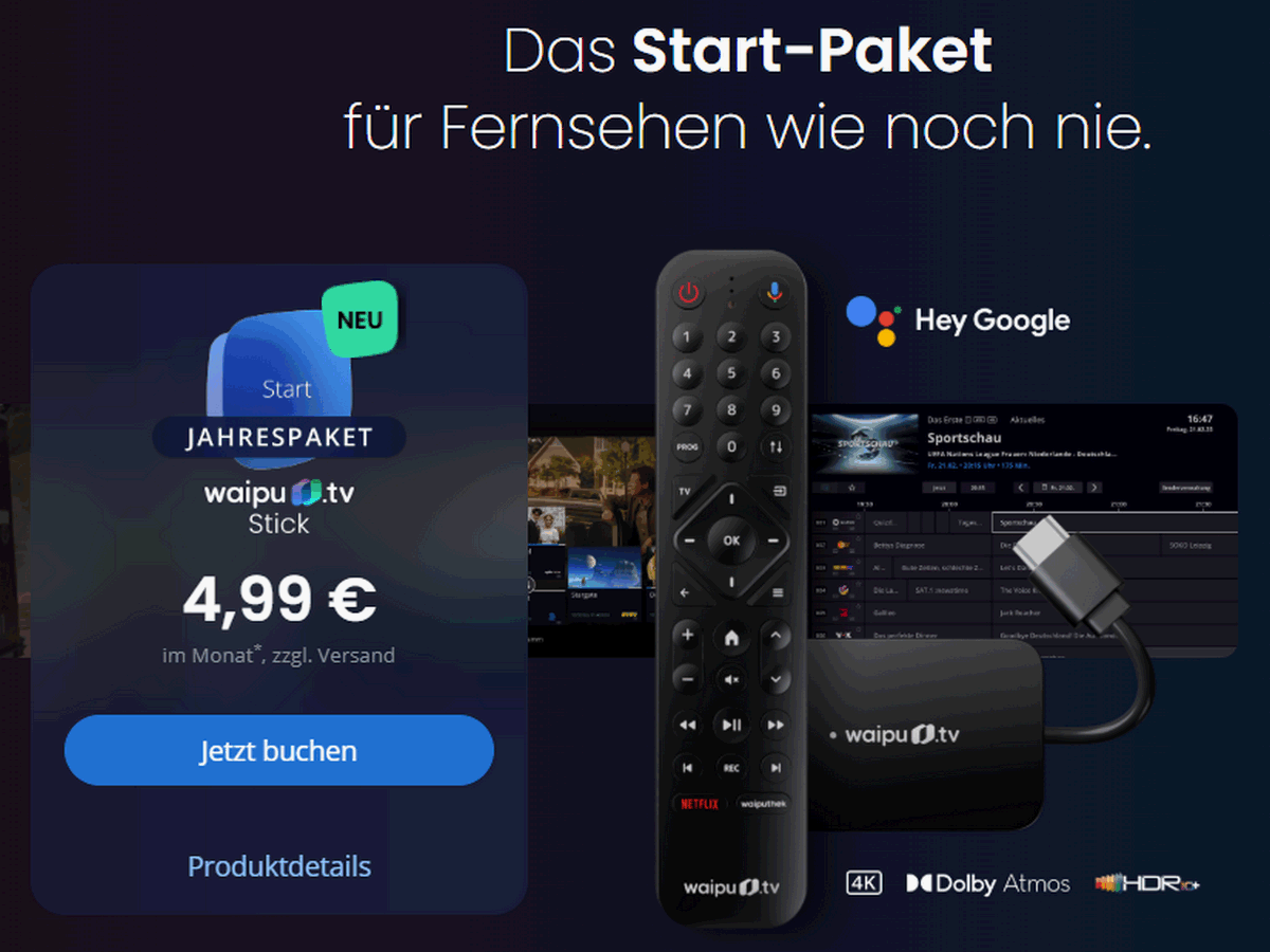 waipu.tv Jahrespaket Start waipu.tv Jahrespaket Start