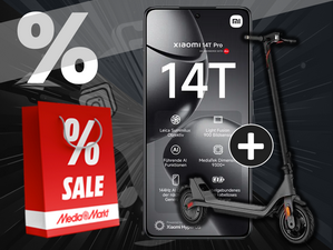 Zum Beitrag: Xiaomi 14T Pro Black Friday Aktion mit E-Scooter für 1 € Zuzahlung zum Vertrag für 24,99 € im Monat bei MediaMarkt